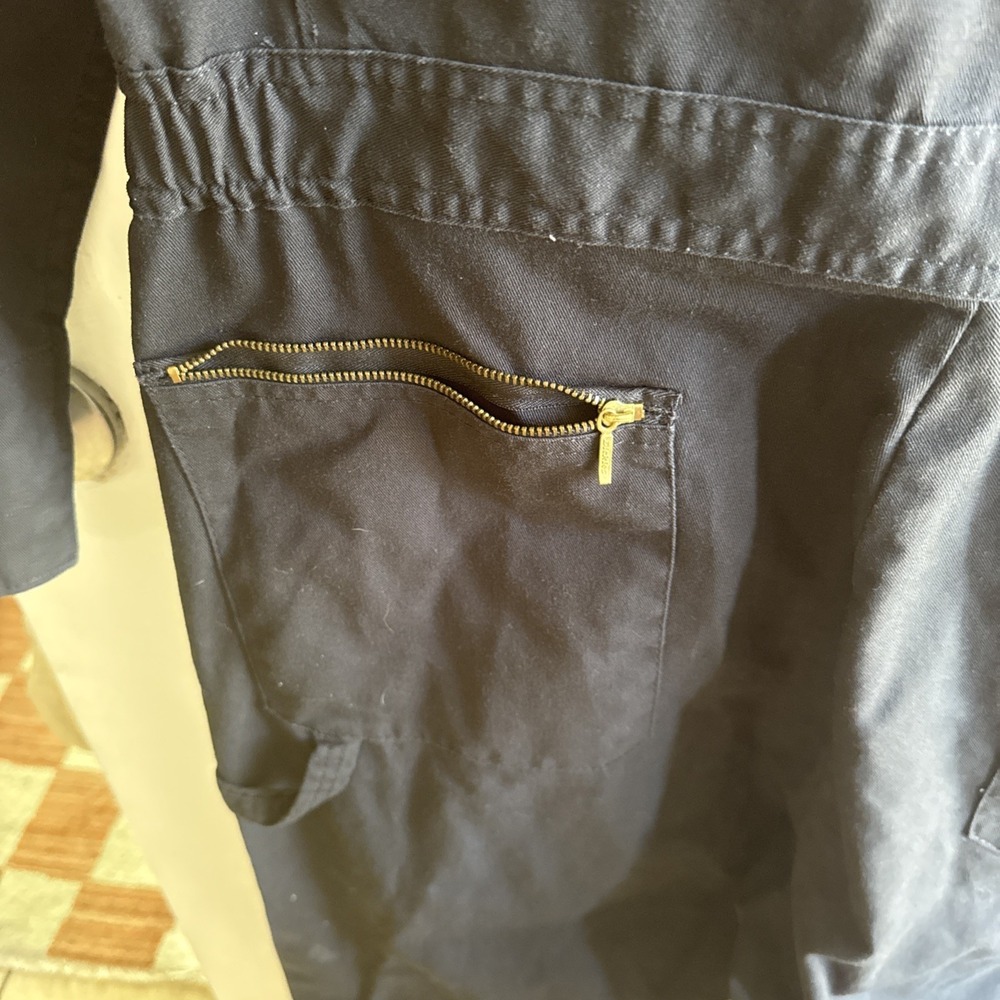 Dickies Black Cotton Blend Mechanic Work Coveralls Jumpsuit Men's Large Brass - Picture 7 of 11